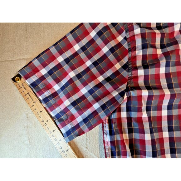 Marmot Men’s Plaid Shirt L Red/Blue Short Sleeve Button Up Outdoor Hiking Casual - Picture 11 of 14